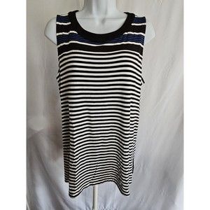 J Jill Top Womens Size Large Petite Striped Wearever Collection Sleeveless